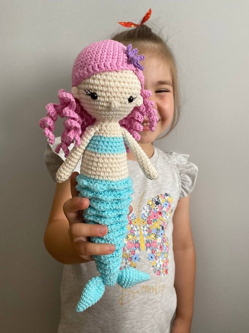KnitInBy 美人魚娃娃手工製作 嬰兒禮物娃娃 孫女禮物