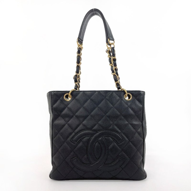 【日本直送 中古美品】シャネル CHANEL トートバッグ ショルダーバッグ PST マトラッセ ココマーク チェーン マットキャビアスキン - 手提包/手提袋 - 真皮 黑色