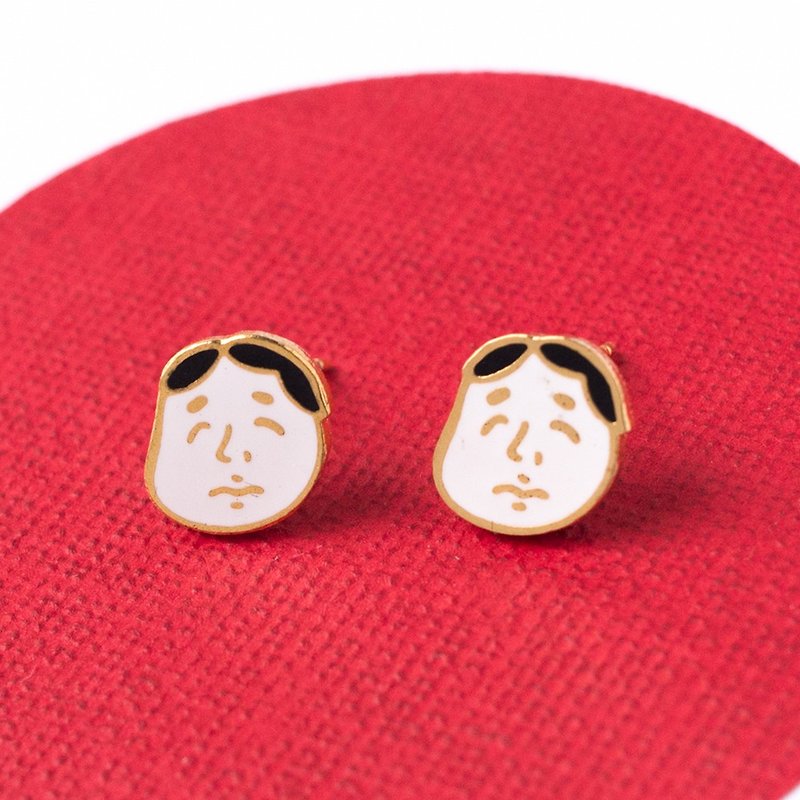 Fukushen | Japanese Culture Earrings - ต่างหู - วัตถุเคลือบ ขาว