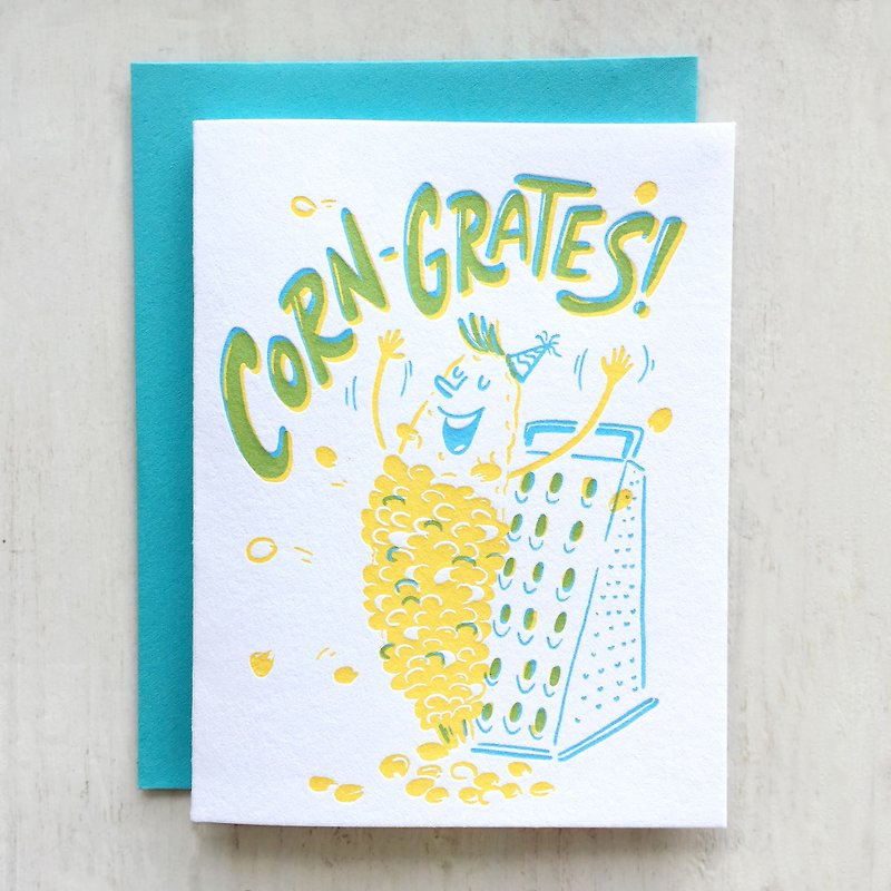 Corn-grates! Letterpress Card - 心意卡/卡片 - 紙 