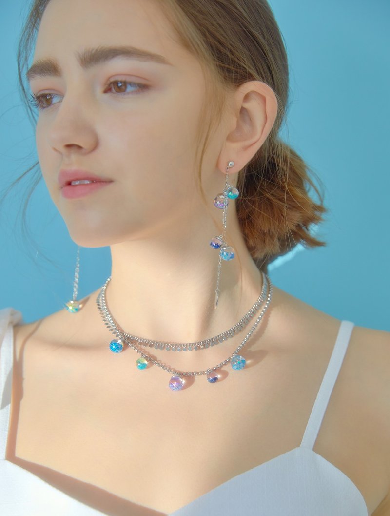 Snowball Sea Form Necklace - 項鍊 - 玻璃 