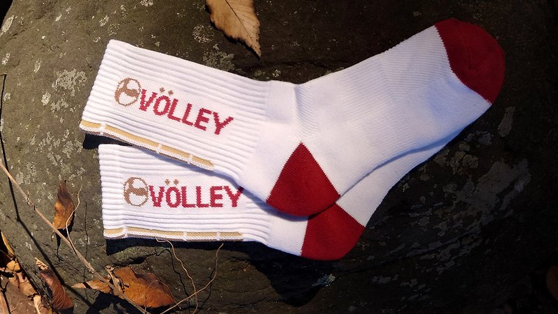 _ VöLLEY Autumn_crew socks Sport socks - Socks - Cotton & Hemp Red