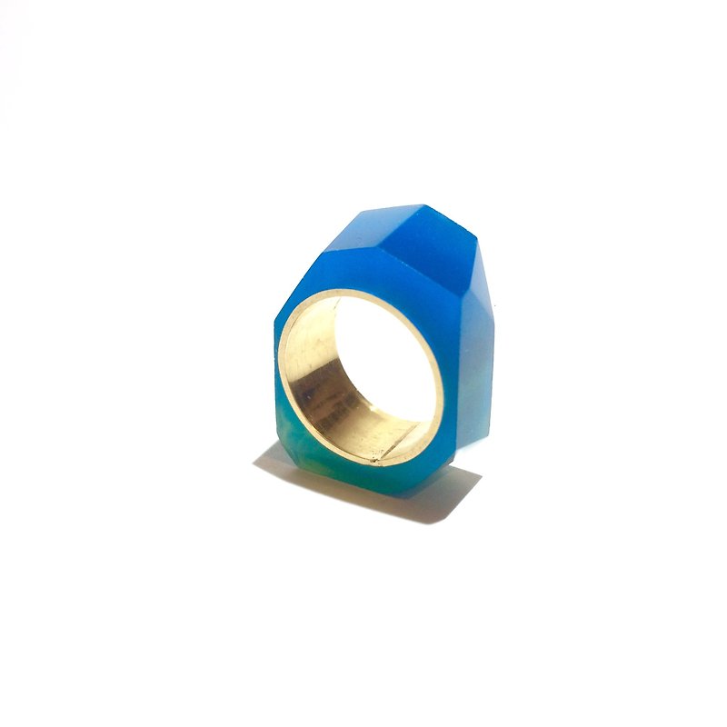 PRISMリング　ゴールド・ブルー - リング - 金属 ブルー