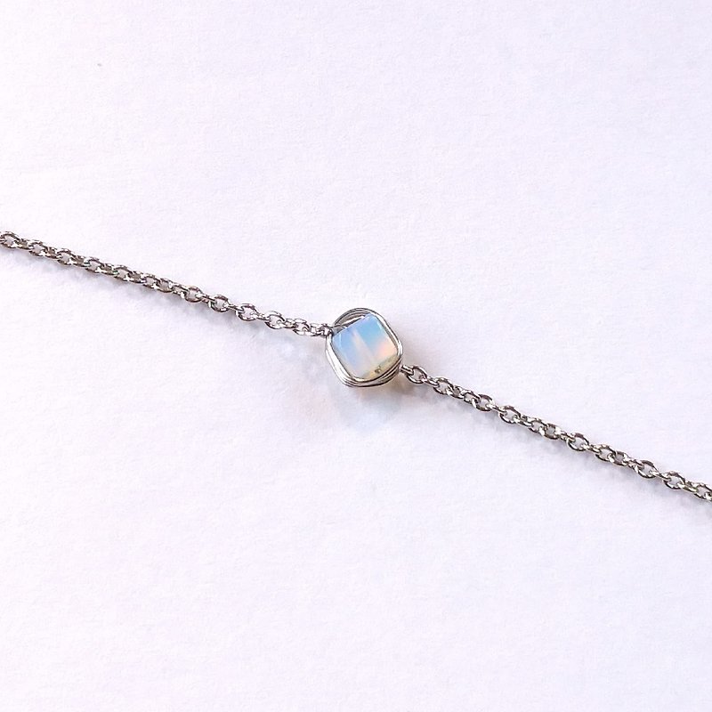 【Hope and Independence】Opal - Stainless Steel Bracelet - Bracelets - Gemstone White