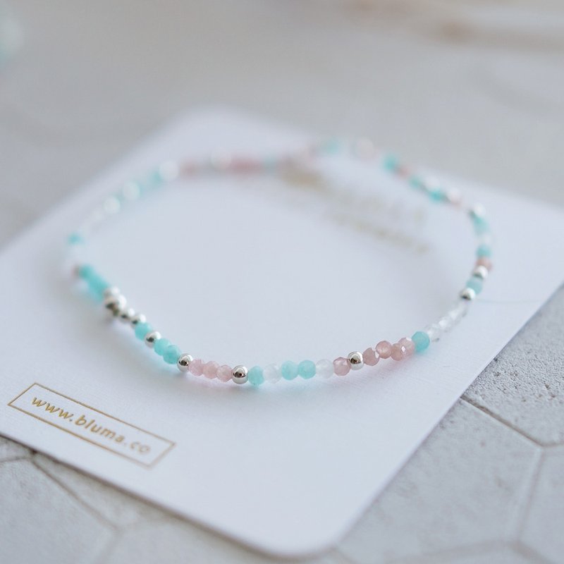 Christmas Gifts Kids Bracelet Children's Crystal | Sleeping Beauty Sterling Silver Bracelet | Moonstone Tourmaline - สร้อยข้อมือ - เครื่องประดับพลอย หลากหลายสี