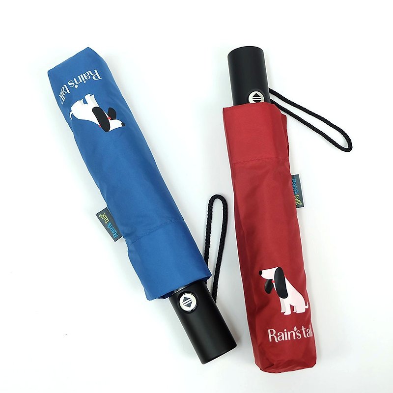 【台湾文化・クリエイティブレイントーク】子犬フットプリントアンチUV3倍省力自動開閉傘 - 傘・雨具 - 防水素材 レッド