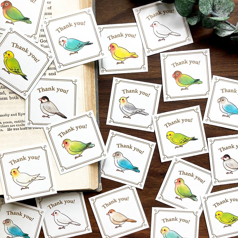 Thank you seal Bird 35 pieces Inco seal - Stickers - Paper Multicolor