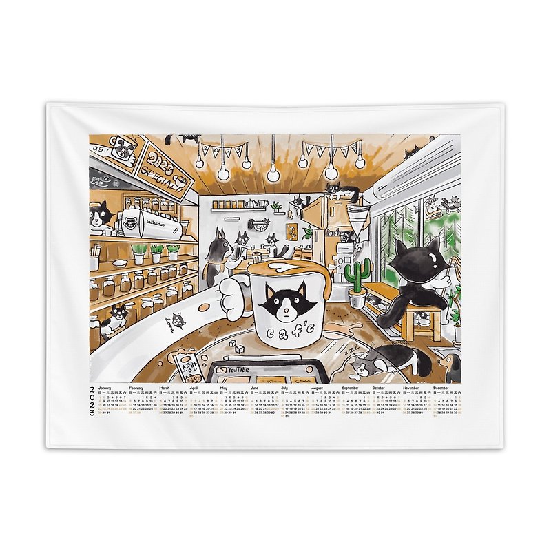 Nati&#39;s Coffee Shop - Calendar Cloth (70*52)