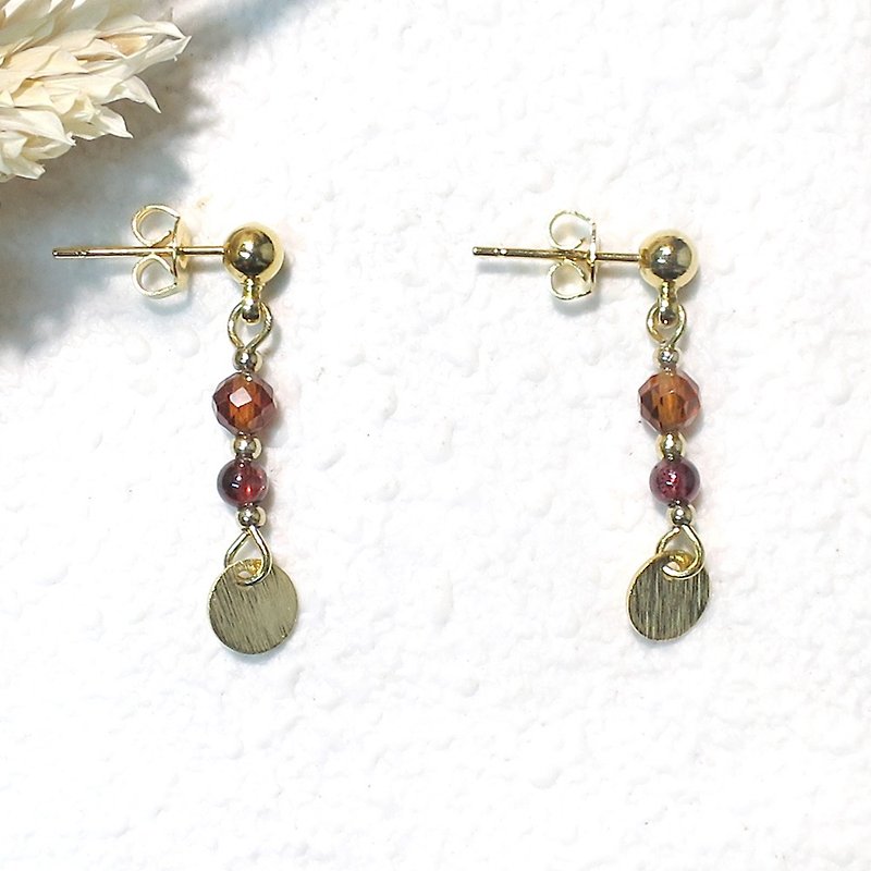 VIIART. Underwater world-coral reef. Stone gold-plated earrings - Earrings & Clip-ons - Other Metals Red