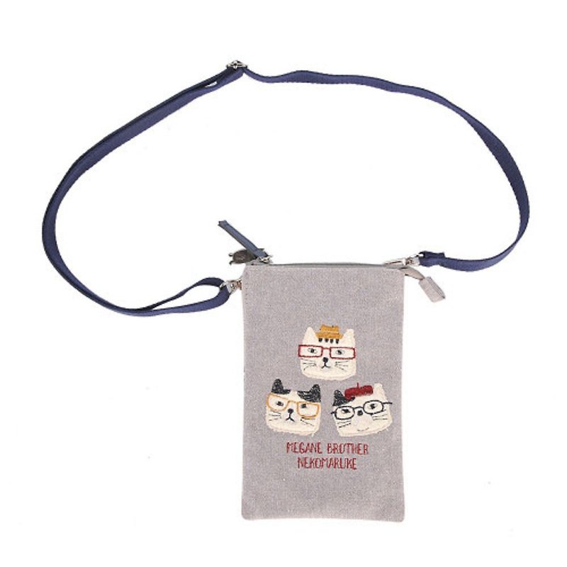 Kusuguru Japan mobile phone bag small item bag shoulder cross-body dual-use strap detachable gray