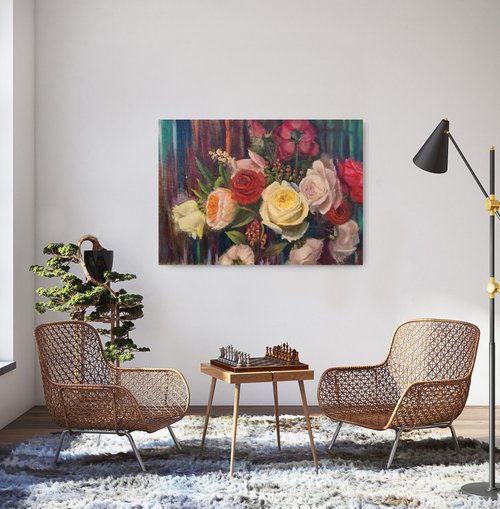 風景画 絵画 バラ ファインアート　静物画　黄色　花の絵画　モッコウバラ Amazon.co.jp: 風景画 絵画 バラ ファインアート 静物画 黄色 花
