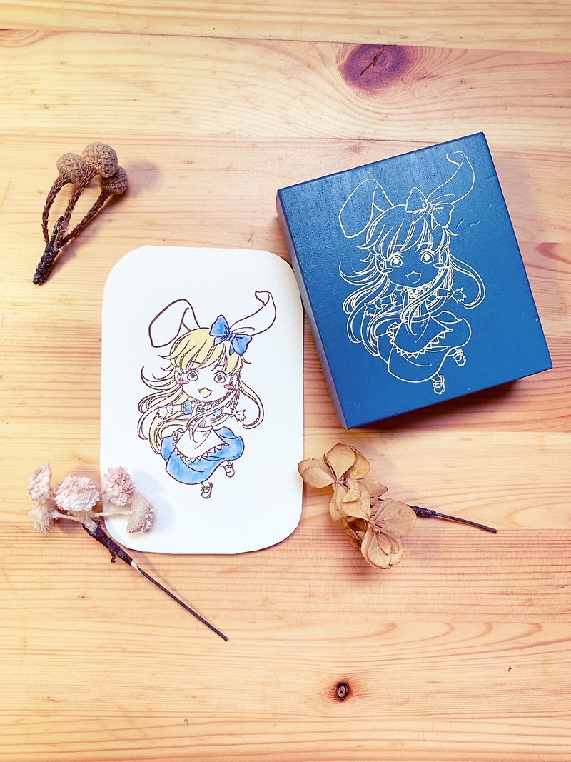 【福利品】Q版公主印章(Alice) - 印章/印台 - 木頭 藍色