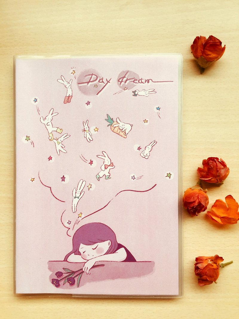 【手帳・ポケット】 ピンク ホワイト-Daydream（マットカバーの白糸綴じ本） - ノート・手帳 - 紙 ピンク