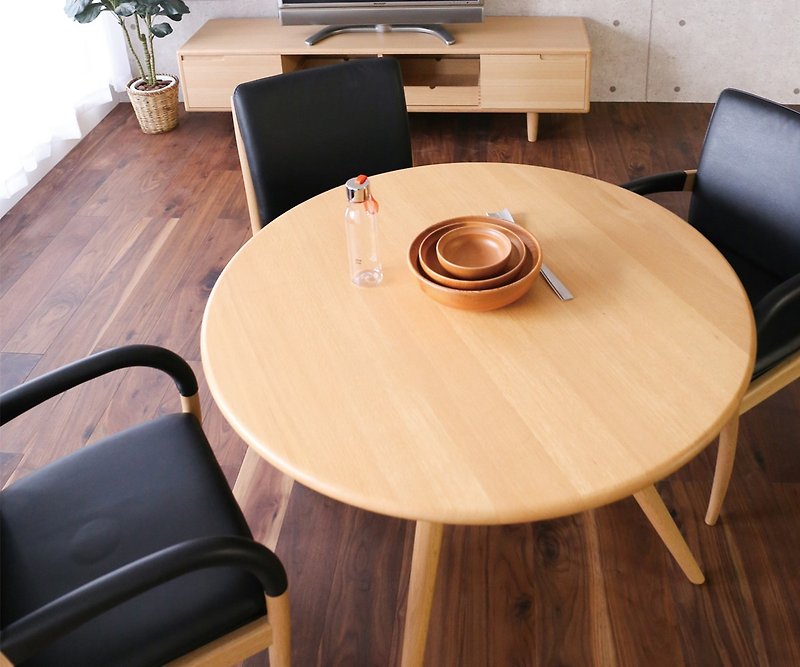 Asahikawa Furniture Takumi Kogei JAZZ Round Table - Dining Tables & Desks - Wood Brown
