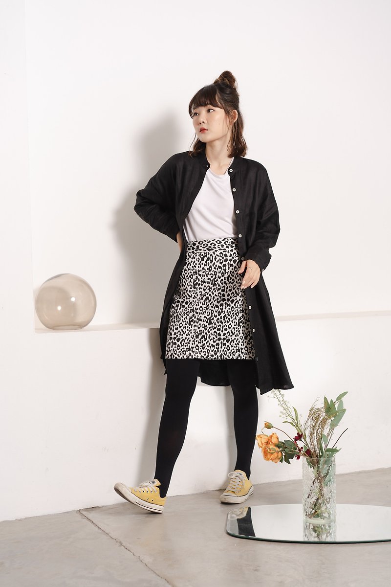 【Off-season sale】Canvas Skirt - Snow Leopard - スカート - コットン・麻 ホワイト
