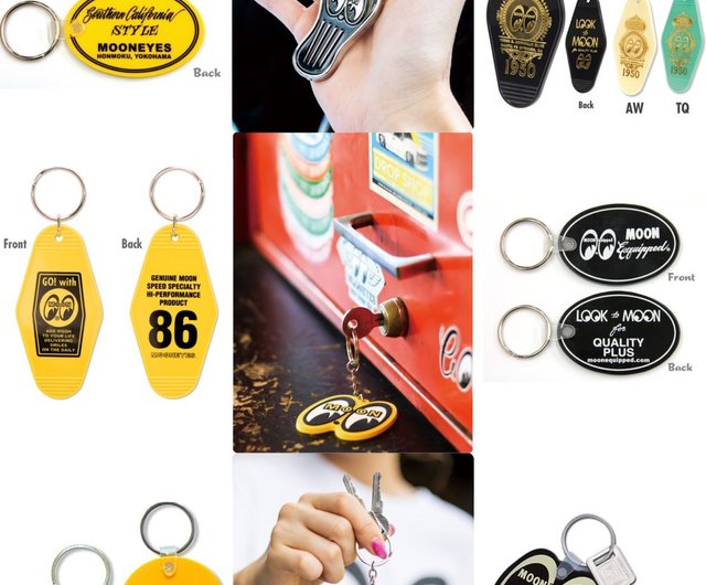 Mooneyes California MOON Logo Key Chain with Metal Ring