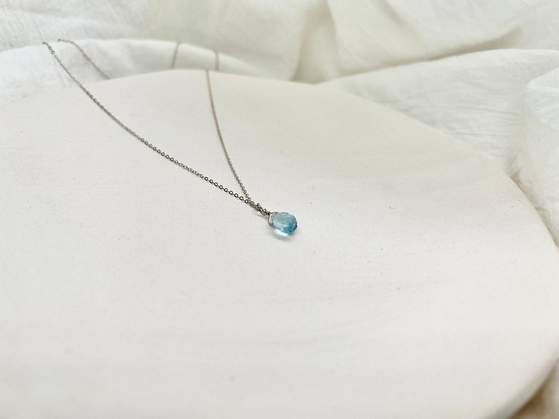 Natural topaz neckless - Necklaces - Gemstone Blue