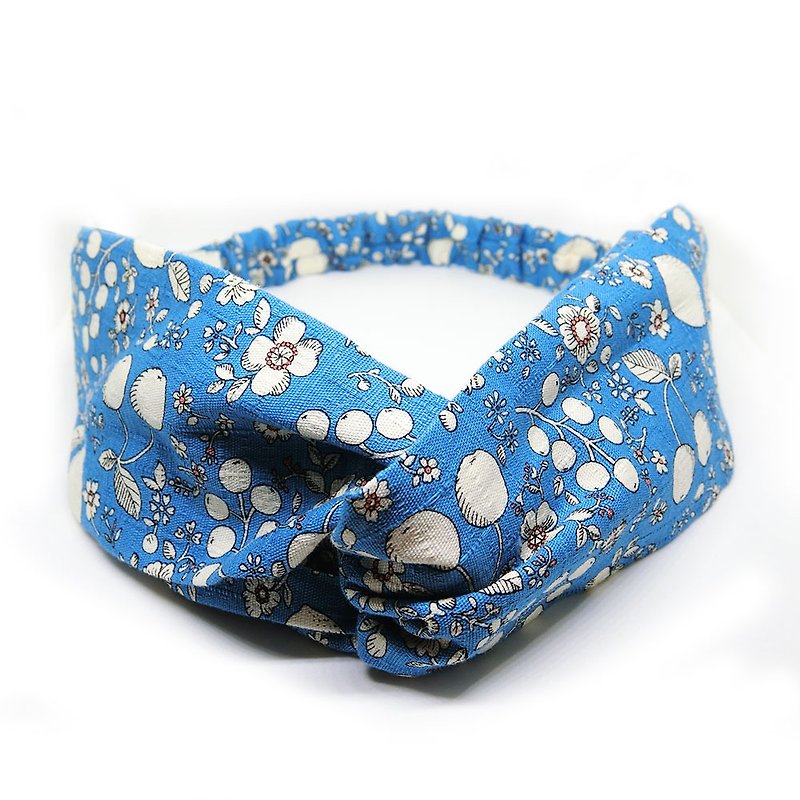 [Shell art] blue road hair band - Hair Accessories - Cotton & Hemp Blue