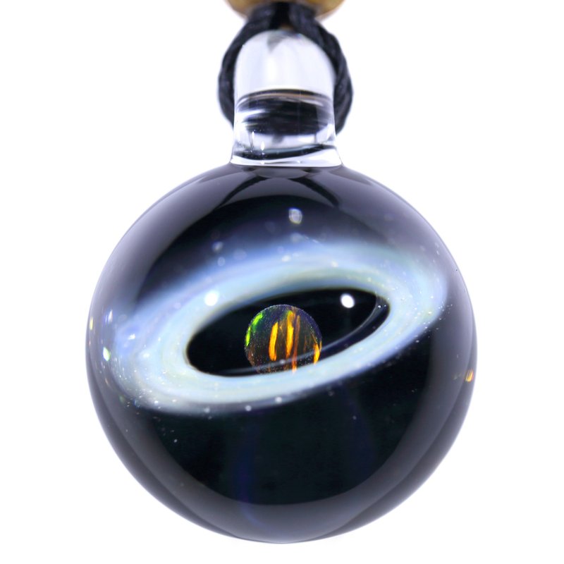 宇宙玻璃頸鏈吊墜26mm no.150 - 頸鏈 - 玻璃 黑色