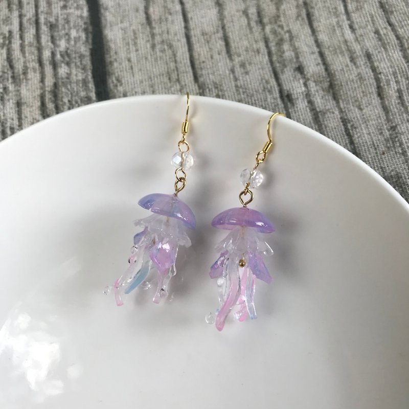 Magic Color Jellyfish Earrings - Earrings & Clip-ons - Plastic Pink