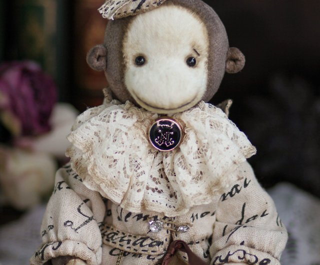 フレディかわいいテディベア猿コレクタブルおもちゃクマ人形OOAK