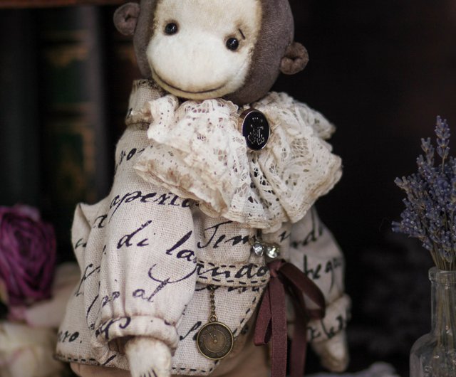 フレディかわいいテディベア猿コレクタブルおもちゃクマ人形OOAK