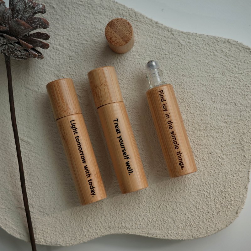 Customized lettering perfume bottle essential oil bottle roller ball bottle fragrance bottle travel essential cosmetic bag essential - Other - Bamboo 