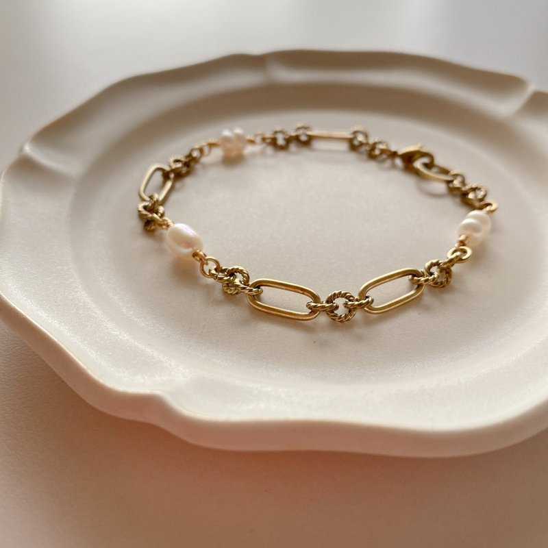 珍珠蜜糖 -  珍珠黃銅手鍊 - 手鍊/手環 - 銅/黃銅 多色