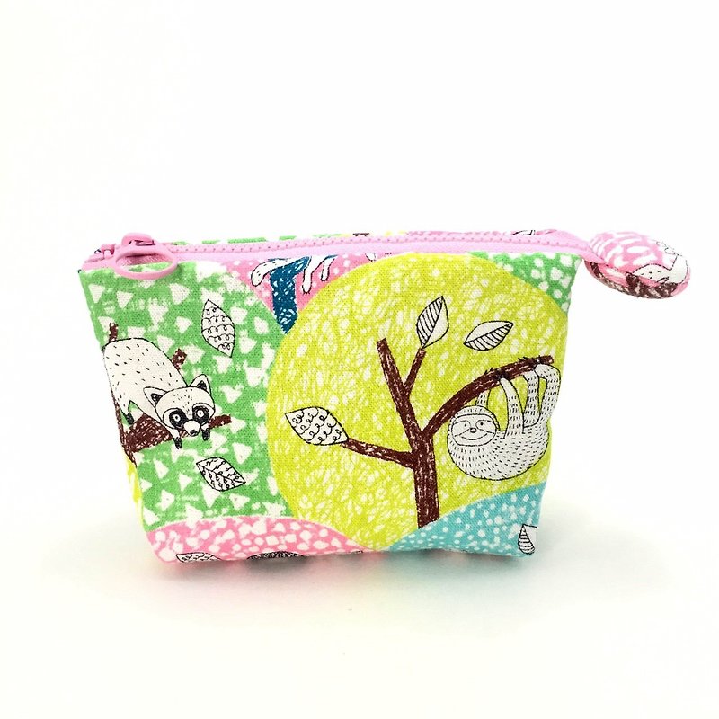 *Cherry tree under the colorful three bags / universal bags* - Toiletry Bags & Pouches - Cotton & Hemp Pink