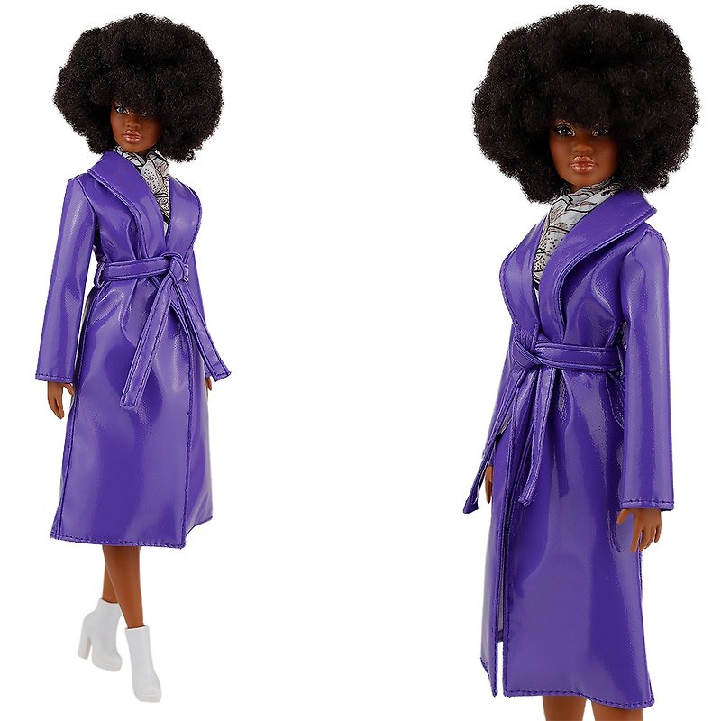 ELENPRIV Violet coat fashion outfit for Barbie MTM doll 30cm and 11 1/2 in dolls