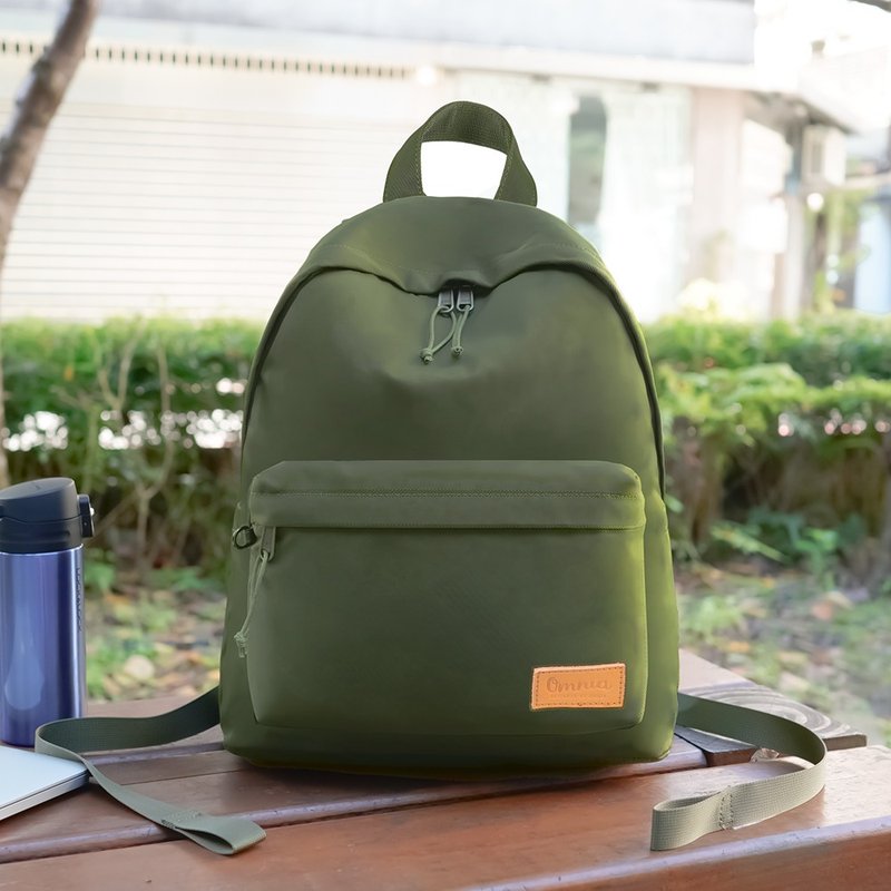 [Get a Keychain with Purchase] Smart Storage and Flexible Nylon Laptop Backpack (Olive Green) - Backpacks - Nylon Green