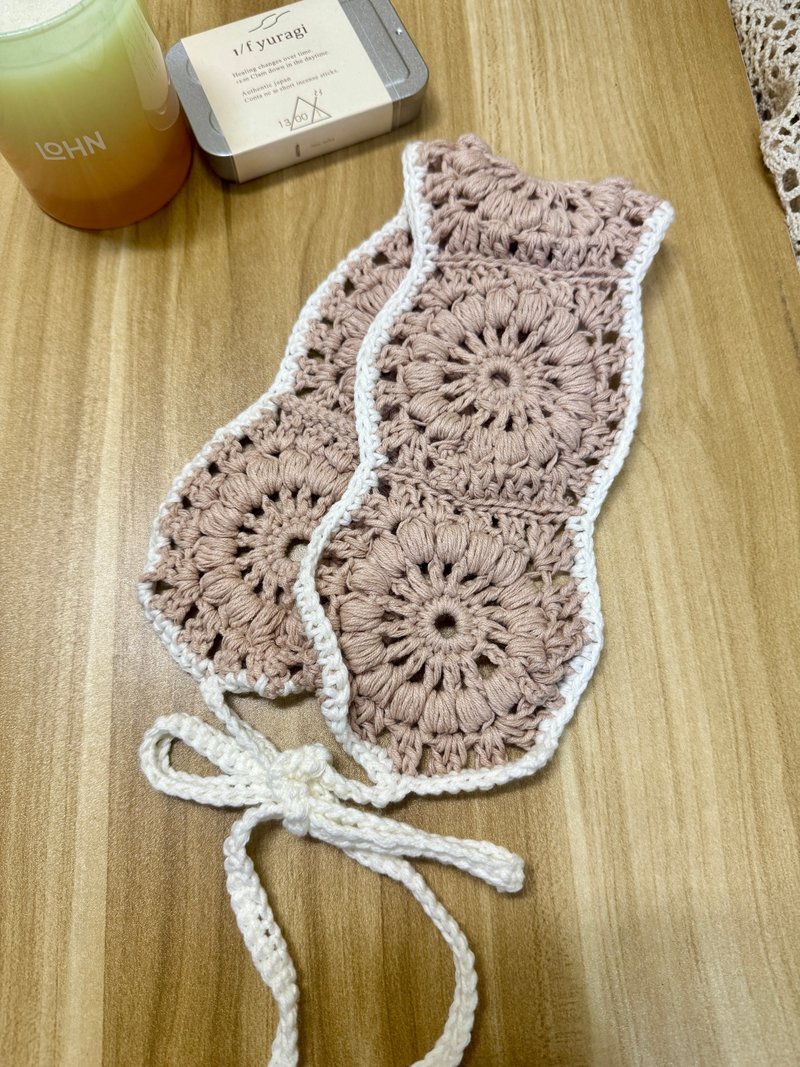 MUMU 日系燕麥可可雛菊鉤織髮帶 髮帶 鉤織 HANDMADE - 髮箍/髮帶 - 棉．麻 卡其色