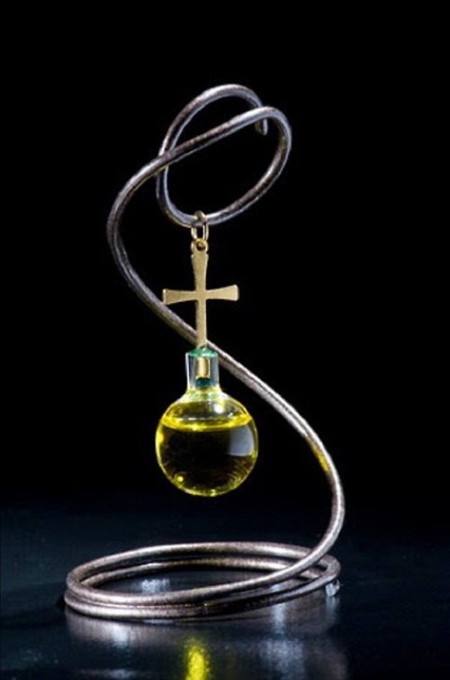 Holy Land blessing 來自聖地的祝福 以色列進口24K金十字架手工圓玻璃擺飾聖山橄欖油 61201-1