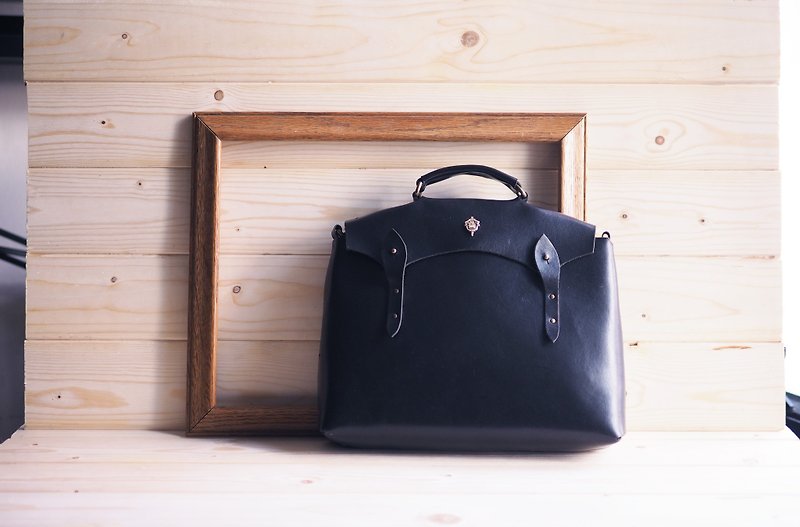 L-LG-H02 -  Cabin Bag - Mahogany - Messenger Bags & Sling Bags - Genuine Leather Black
