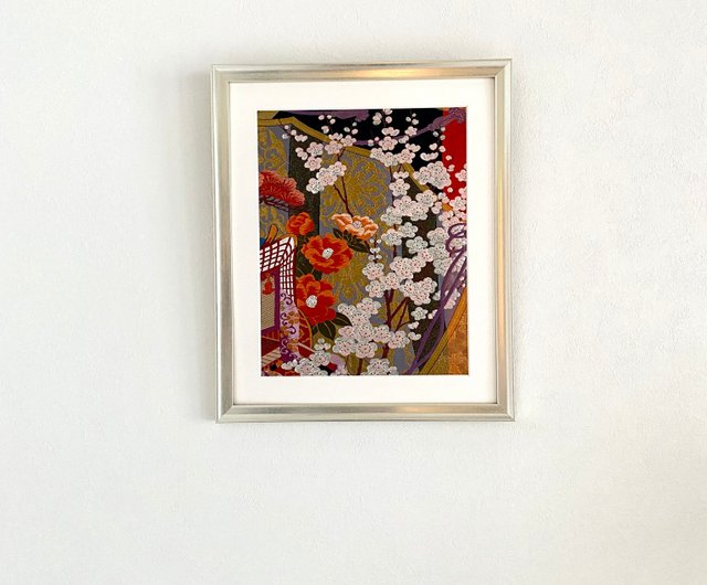 色打掛からつくるきものアート vintage 和モダン アートパネル 和風