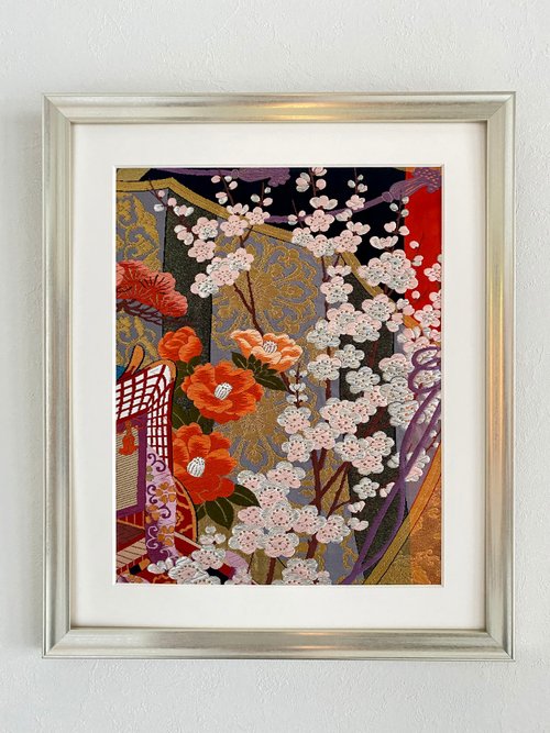 色打掛からつくるきものアート vintage 和モダン アートパネル 和風