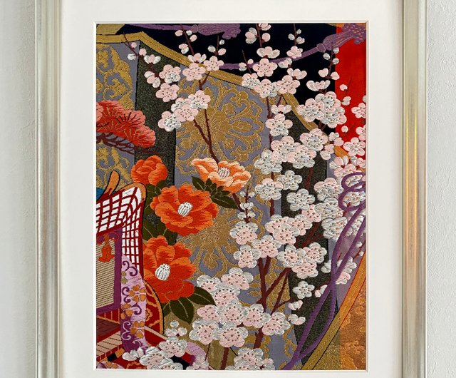 色打掛からつくるきものアート vintage 和モダン アートパネル 和風