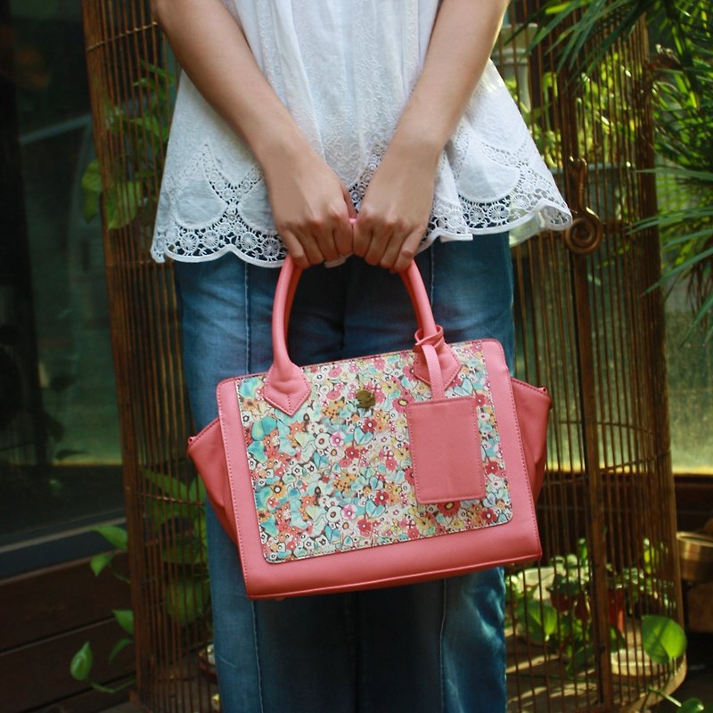Designer  Pink Flower Floral Series Elegant Lady Handbag Cute Art Design Printed - Messenger Bags & Sling Bags - Eco-Friendly Materials 
