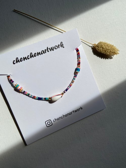 CHENCEHNARTWORK 歐美 波希米亞 BOHO 海島風 貝殼 串珠項鍊 編織項鍊