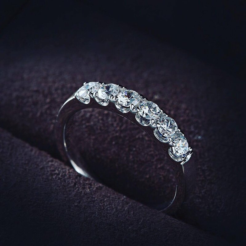 Frankness | 18K White Gold Eternal Diamond Wedding Ring BL1023 | Rose Gold / Diamond Ring / Couple / Custom / Customized - แหวนคู่ - โลหะ สีเงิน