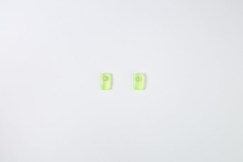 Chibi 01 Fluorescent Green Resin Earrings
