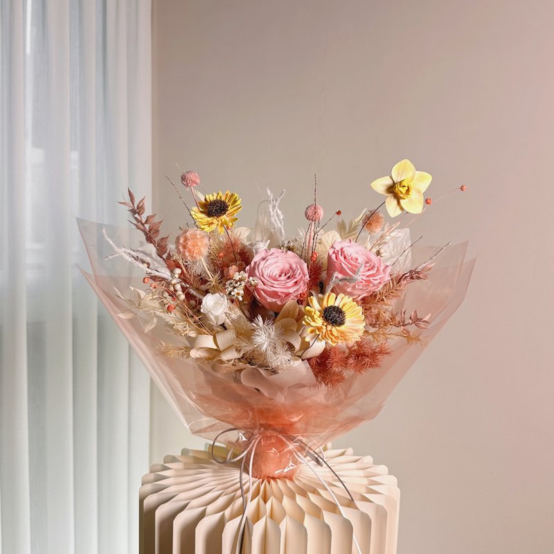 chiikawa &  usagi Preserved Flower Bouquet - ช่อดอกไม้แห้ง - พืช/ดอกไม้ สึชมพู