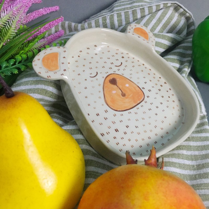 帥氣的小熊菜 - 盤子/餐盤/盤架 - 陶 