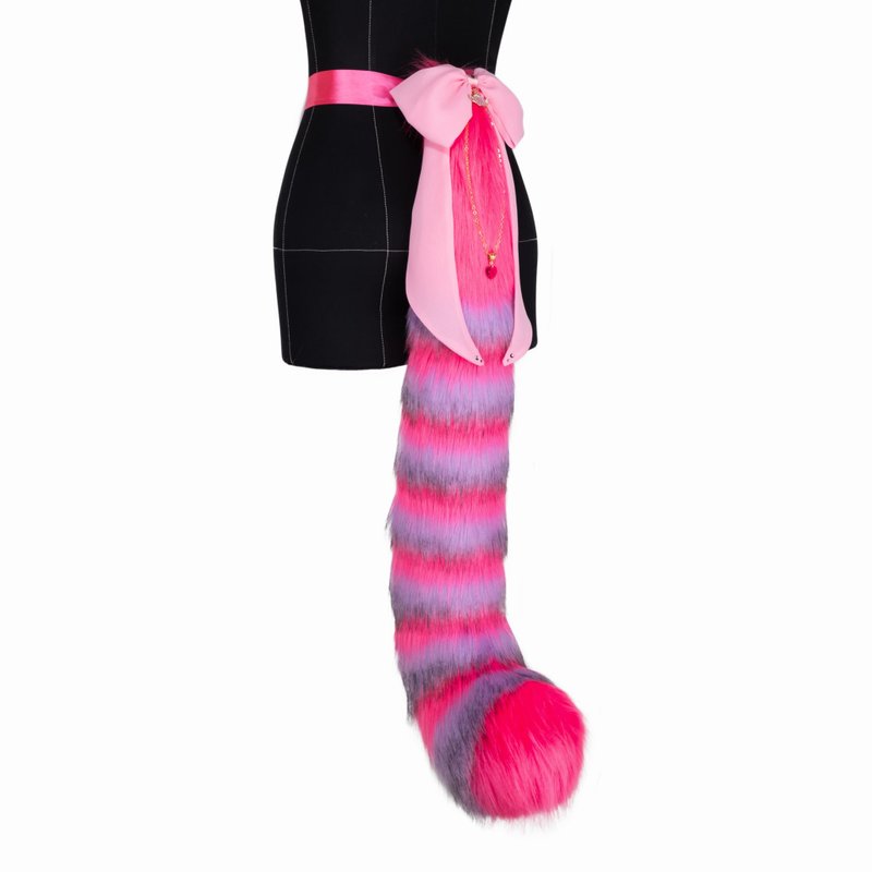 Purple and Pink Cheshire Cat Tail Faux Fur Tail - Other - Other Man-Made Fibers Pink