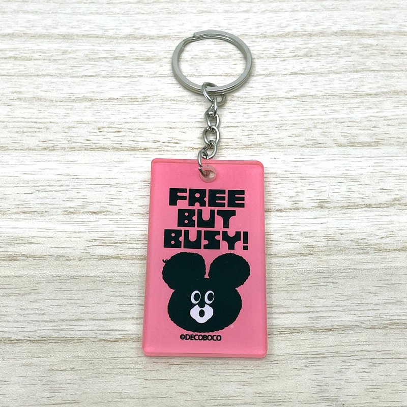 Acrylic keychain FREE BUT BUSY! logo pink - Keychains - Acrylic 