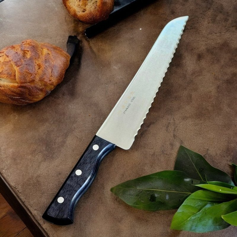 STAINLESS BREAD KNIFE 21CM. PAKKA HANDLLE - 菜刀/刀架 - 其他金屬 灰色