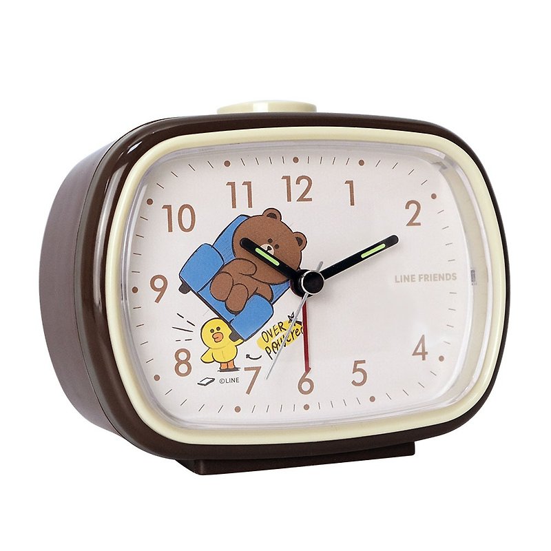 Officially authorized LINE FRIENDS alarm clock series-Super Power Alarm Clock - Clocks - Plastic Brown