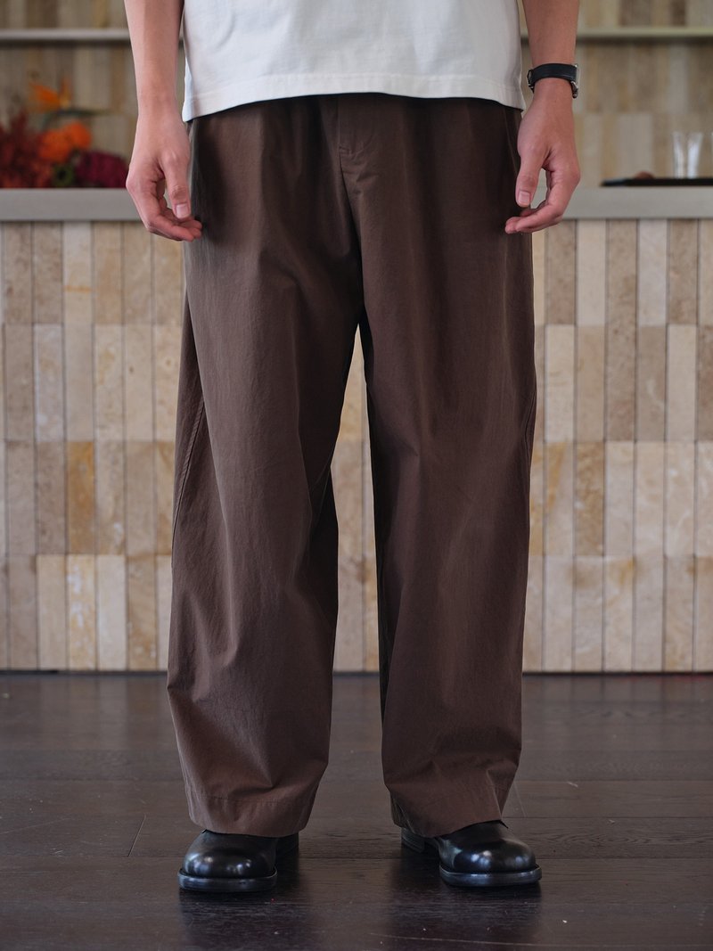 鹿造LUZAO 直筒褲百搭松緊系帶純棉長褲休閒寬松男女同款工作褲 - 中性長褲/短褲 - 棉．麻 