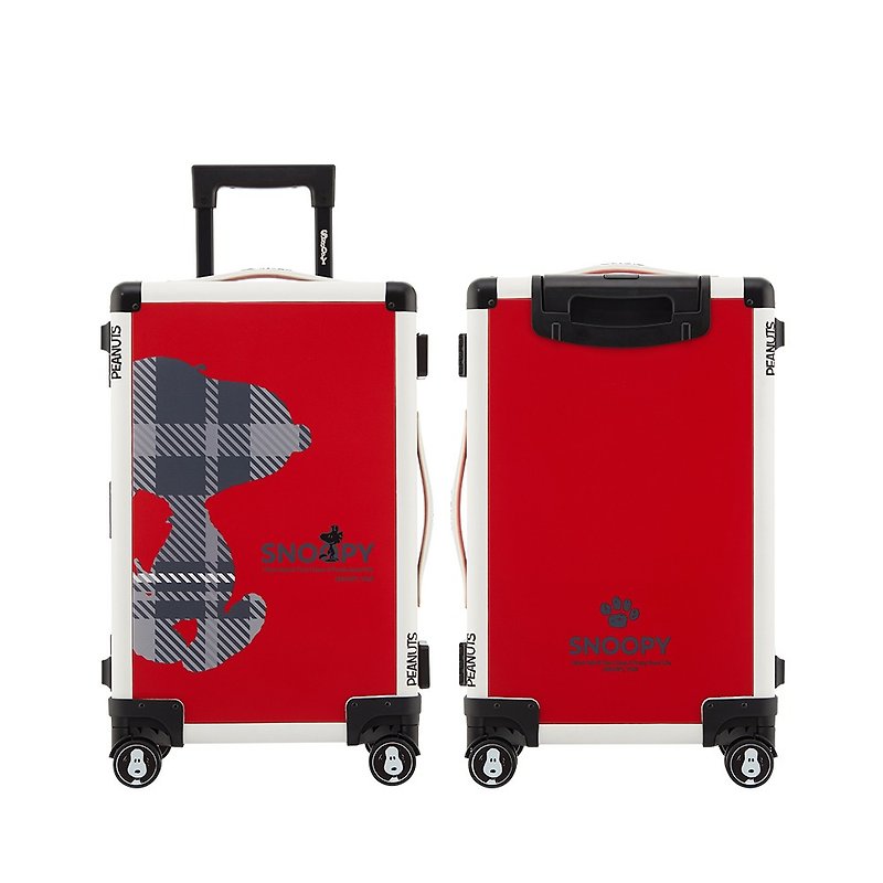 [SNOOPY] 20-inch classic flagship aluminum frame suitcase (two colors optional) - Luggage & Luggage Covers - Faux Leather Multicolor