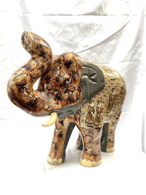 Inyatra｜喀什米爾手工披肩及地毯 印度喀什米爾 手工漆器彩繪大象 — 蒙兀兒宮廷